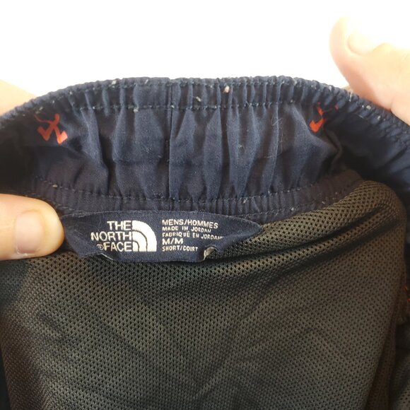 The North Face Pull On Mens Pickaxe Design Navy Blue Red Shorts Sz Medium - Picture 4 of 10